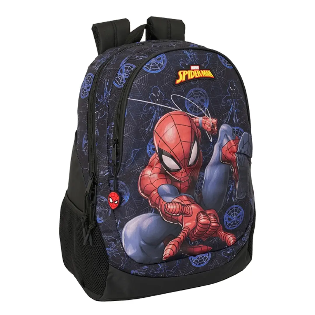 Safta Spider-Man Attack Mochila - Adaptable a Carro - Asa de Mano - 32x44x16cm - Color Negro 1