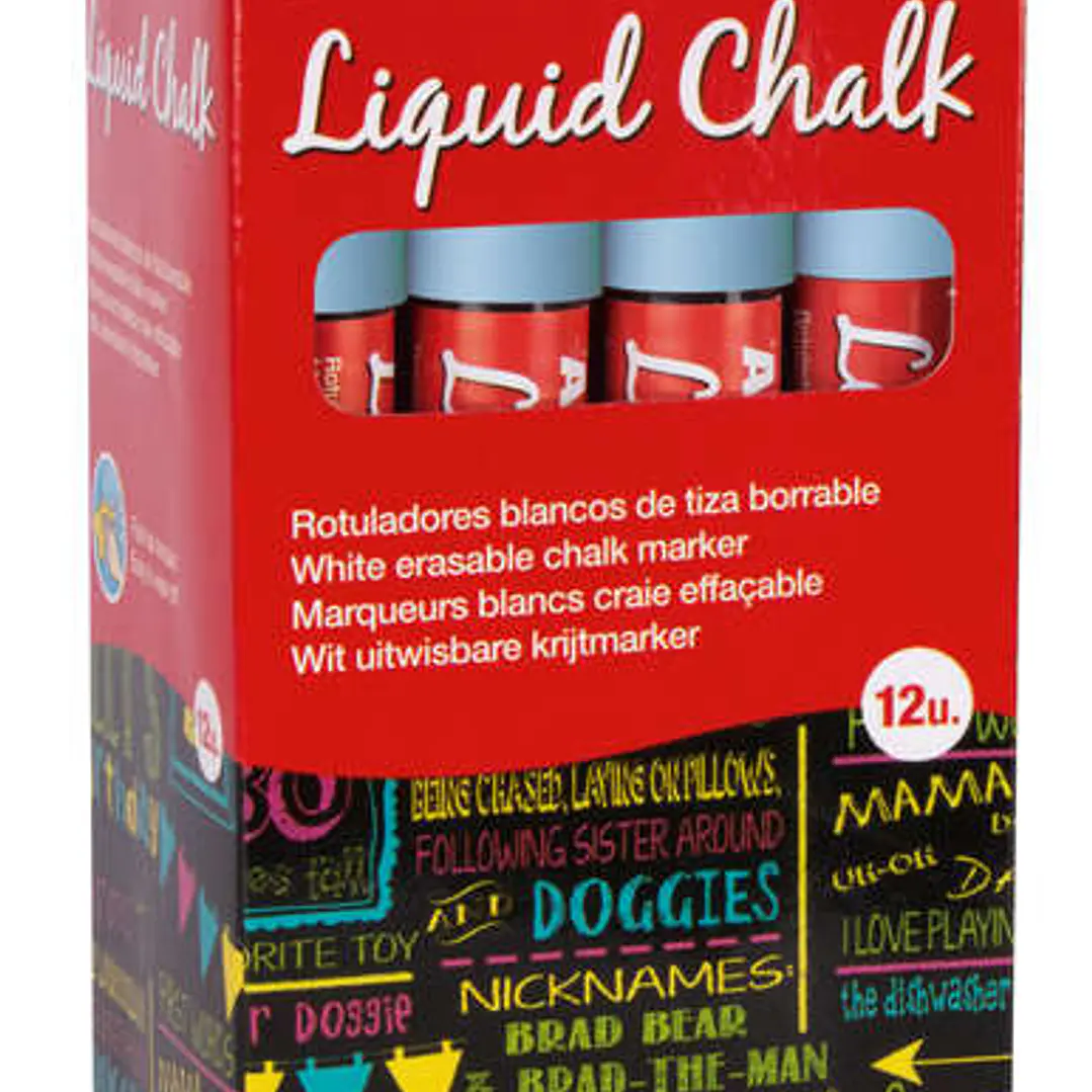 Apli Rotulador de Tiza Liquida Azul - Punta Redonda - Ideal para Pizarras, Plastico, Ventanas, Ceramica, Vinilos, Metal, Etc - Facil de Borrar - Secad 1