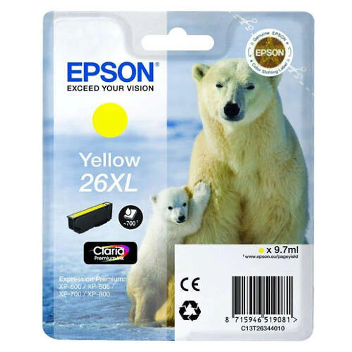 Epson T2634 (26XL) Amarillo Cartucho de Tinta Original - C13T26344012 1