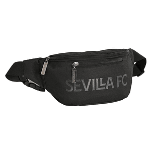 Safta Sevilla FC Teen Bolsa de Cintura - Cremallera - Cintas Ajustables - 2.49L - 230x90x120mm - Color Negro