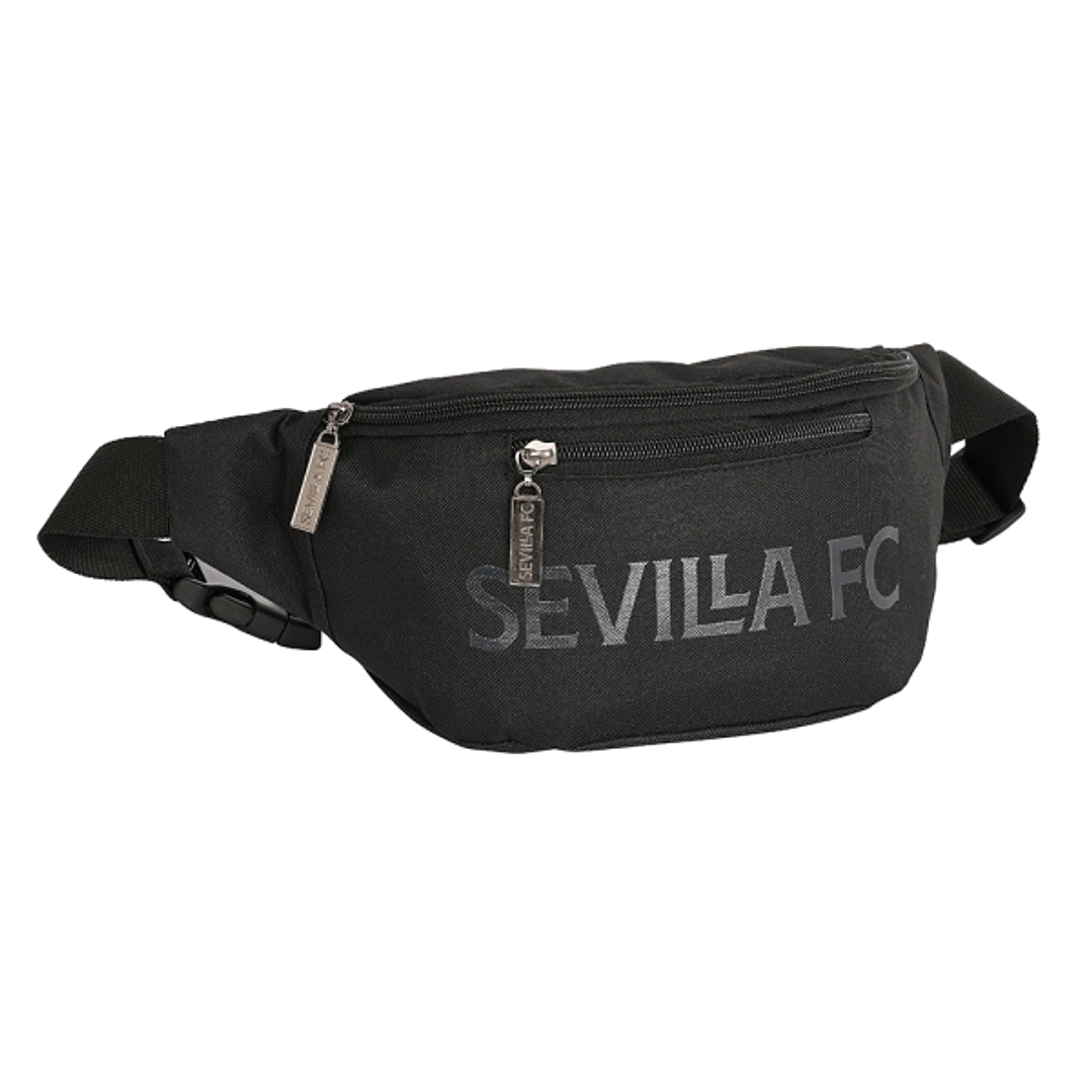 Safta Sevilla FC Teen Bolsa de Cintura - Cremallera - Cintas Ajustables - 2.49L - 230x90x120mm - Color Negro 1