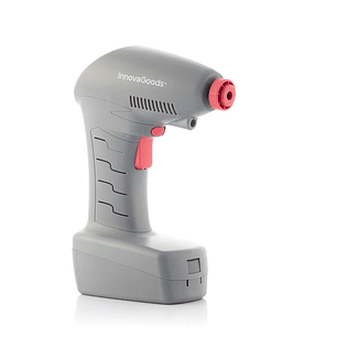 Innovagoods Airpro+ Compresor de Aire Portatil - Potencia 100W - Toma de Corriente de 12V - 25l/min - Cable 3.5m - Luz LED - Incluye Accesorios - 18x2