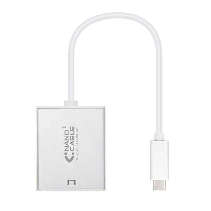 Nanocable Conversor USB-C a VGA. USB-C/M - VGA/H - Aluminio - 10 cm - Color Gris 1
