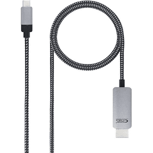 Nanocable Cable Conversor USB-C Macho a HDMI Macho 3m - Color Negro/Plata