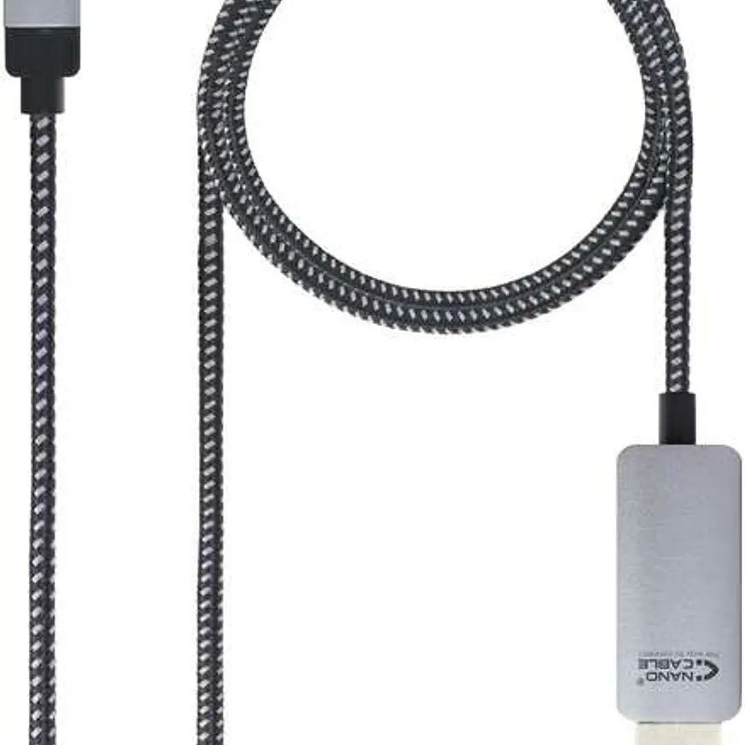 Nanocable Cable Conversor USB-C Macho a HDMI Macho 3m - Color Negro/Plata 1
