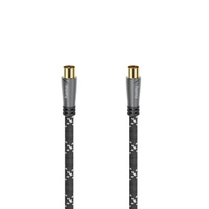 Hama Prime Cable Coaxial de Antena Macho/Hembra - Longitud 1.5m - Terminales Chapados en Oro - Apantallamiento 120dB - Impedancia 75Ohm - Color Negro 