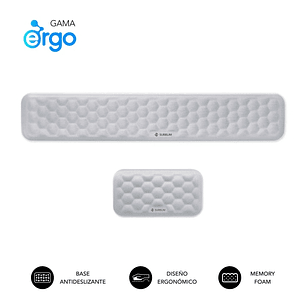 Subblim Pack Ergo Airpadding Reposamuñecas para Teclado y Raton - Espuma Viscoelastica 65D - Tejido AirMesh Transpirable - Base Antideslizante - Color