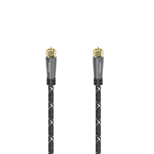 Hama Prime Cable Coaxial de Antena - Longitud 1.5m - Terminales Chapados en Oro - Conector F Macho - Apantallamiento 120dB - Impedancia 75Ohm - Color 