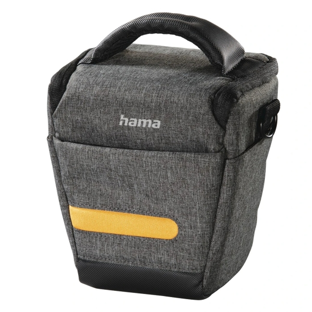 Hama Trinidad Funda para Camara - Poliester Reciclado - Asa para Cinturon - Asa de Mano - 16x10x16cm - Color Gris 1