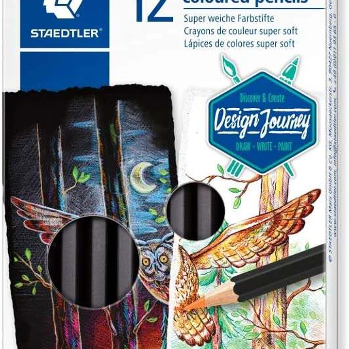 Staedtler Super Soft 149C Pack de 12 Lapices de Colores - Mina Extra Suave - Colores Surtidos 1