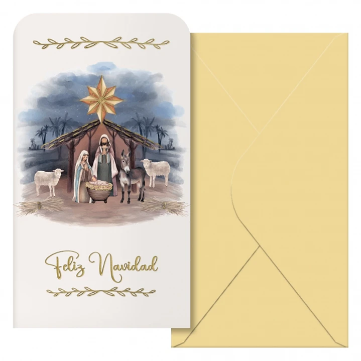 Dohe Maria Pack de 6 Tarjetas/Billeteros de Felicitacion Navideña con Sobre - Tamaño 9x16cm - Papel Offset - Impresas a todo Color 1