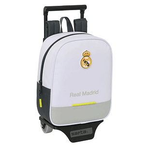 Safta Real Madrid Mochila de 6L con Carro 805 Integrado - Extraible para Lavado - Tarjeta de Identificacion Personal - Carro de PP y PVC Resistentes -