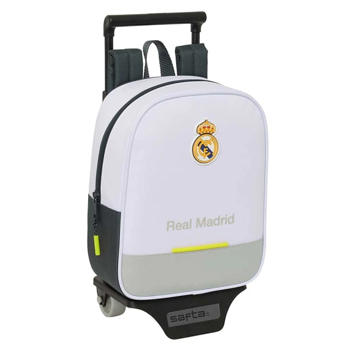 Safta Real Madrid Mochila de 6L con Carro 805 Integrado - Extraible para Lavado - Tarjeta de Identificacion Personal - Carro de PP y PVC Resistentes - 1