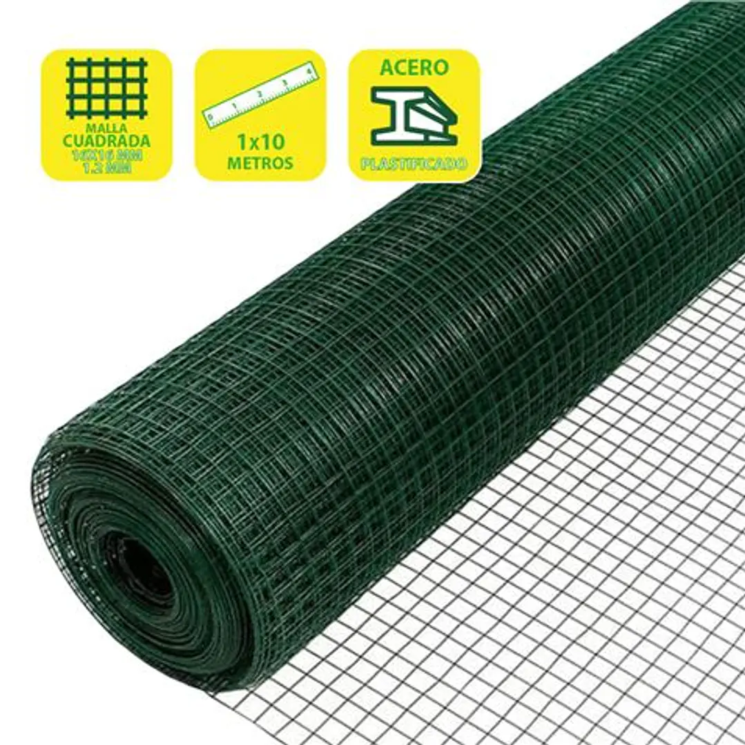 Sungarden Tela Metalica Plastificada 16x16x1.2mm 1x10m - Color Verde 1