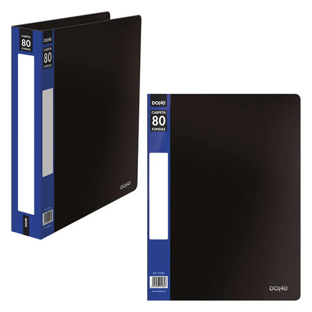 Dohe Carpetas con Fundas Din A4 - Tapa de Polipropileno Opaco - Bolsillo en Lomo - Fundas Transparentes Soldadas - Bolsa Individual 1