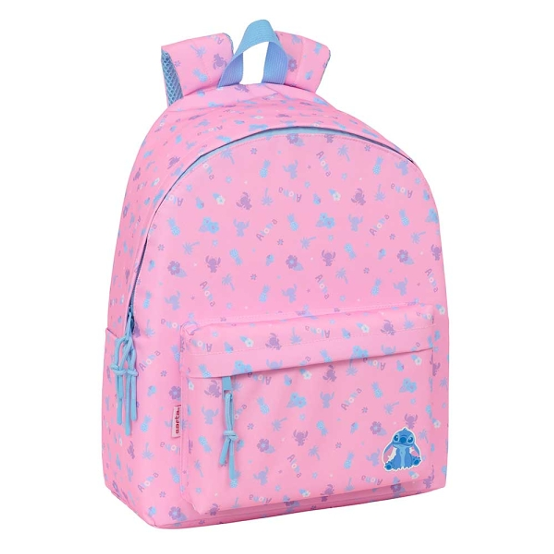 Safta Stitch Bright Mochila - Bolsillo Frontal - Hombreras Acolchadas - Doble Tirador en Cremallera - Asa Superior - 20.80L - 330x150x420mm - Color Ro 1
