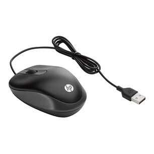 HP Travel Mouse Raton USB - 1000 DPI - Diseño Ultraligero y Supercompacto para Viaje - 2 Botones + Rueda de Desplazamiento - Ambidiestro - Color Negro