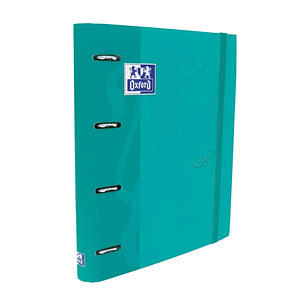 Oxford Touch A4+ Europeanbinder - Tapa Extradura Resistente - Lomo de 45mm - Anillas 4Dx35mm - Incluye Recambio 5x5 - Color Aqua