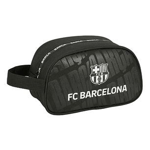Safta F.C.Barcelona Neceser de 5L - Cremallera - Asa Lateral - Adapatable a Carro - 260x120x150mm - Color Negro