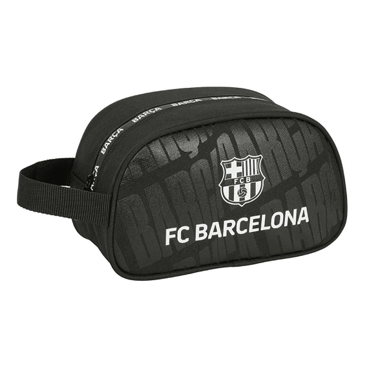 Safta F.C.Barcelona Neceser de 5L - Cremallera - Asa Lateral - Adapatable a Carro - 260x120x150mm - Color Negro 1