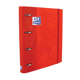 Oxford Touch A4+ Europeanbinder - Tapa Extradura Resistente - Lomo de 45mm - Anillas de 4Dx35mm - Incluye Recambio 5x5 - Color Carmin