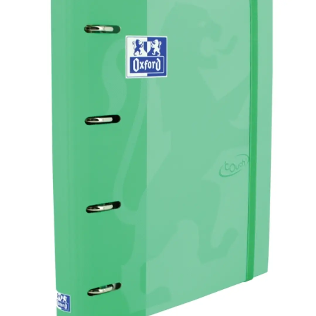 Oxford Touch A4+ Europeanbinder - Tapa Extradura Resistente - Lomo de 45mm - Anillas 4Dx35mm - Recambio 5x5 - Color Menta 1
