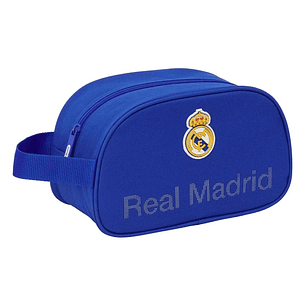 Safta Real Madrid Neceser de 5L - Cremallera - Asa Lateral - Adapatable a Carro - 260x120x150mm - Color Azul