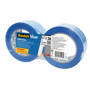 Scotchblue Original Pack de 2 Cintas de Enmascarar - 48mm x 55m - 100% PEFC - Multisuperficie - Color Azul