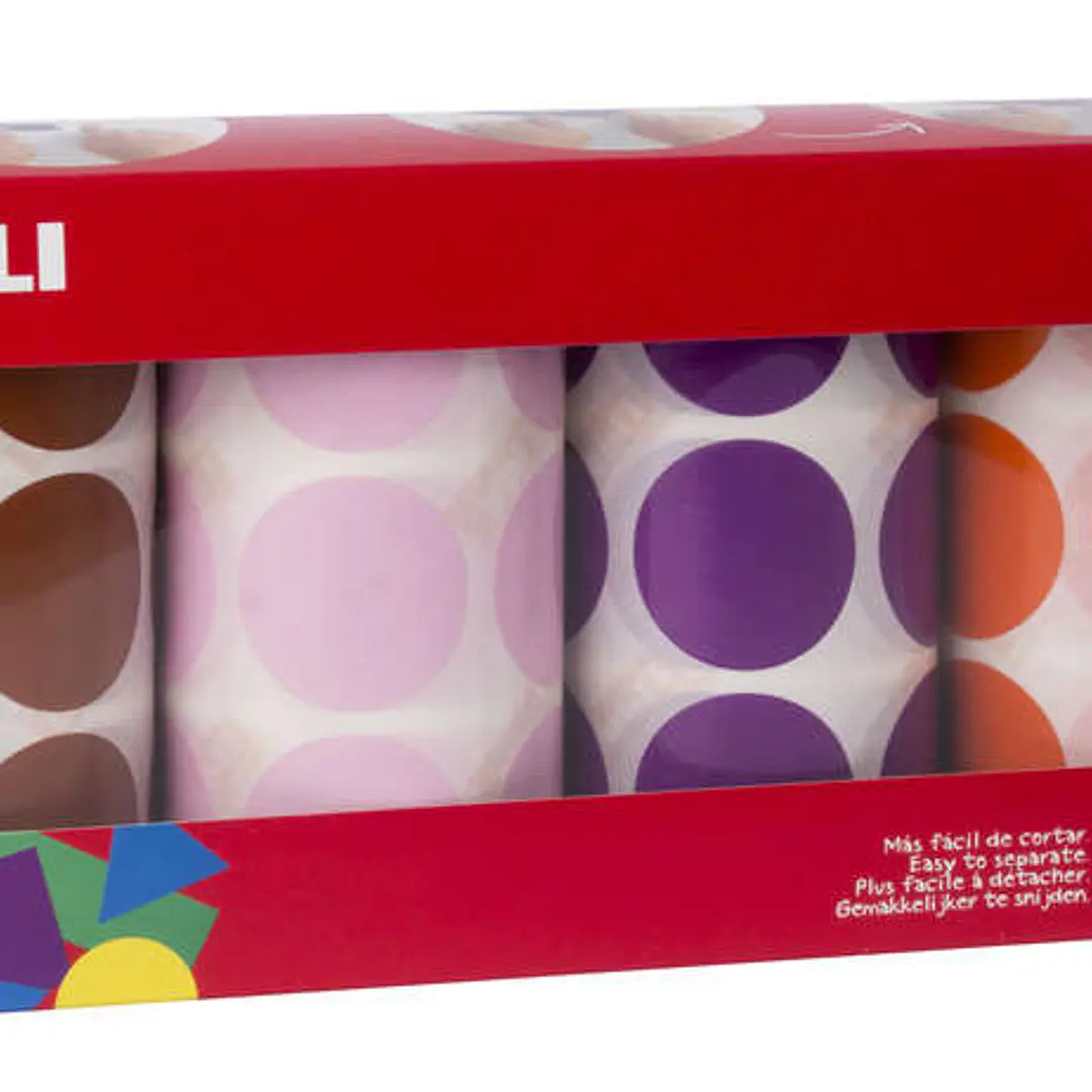 Apli Pack de 4 Rollos de Gomets Redondos Ø 33mm - 708 Gomets por Rollo - Adhesivo Permanente - 2832 Gomets en Total - Ideales para Escuelas Infantiles 1