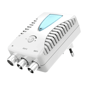 Hama Essential Amplificador de Cable de Banda Ancha - Catv - Amplificacion 22dB - Atenuacion 13dB - Salida Doble - Color Blanco