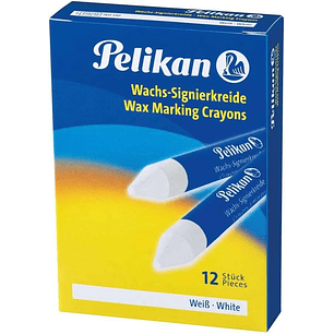 Pelikan Pack de 12 Ceras para Marcar - Punta Resistente - Ideal para Resaltar Textos - Color Blanco