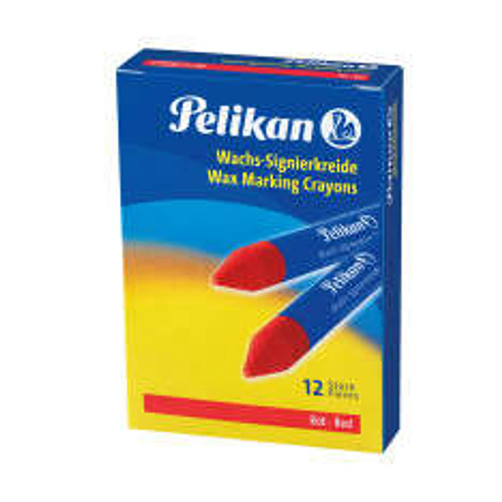 Pelikan Pack de 12 Ceras para Marcar - Punta Resistente - Ideal para Resaltar Textos - Color Rojo 1