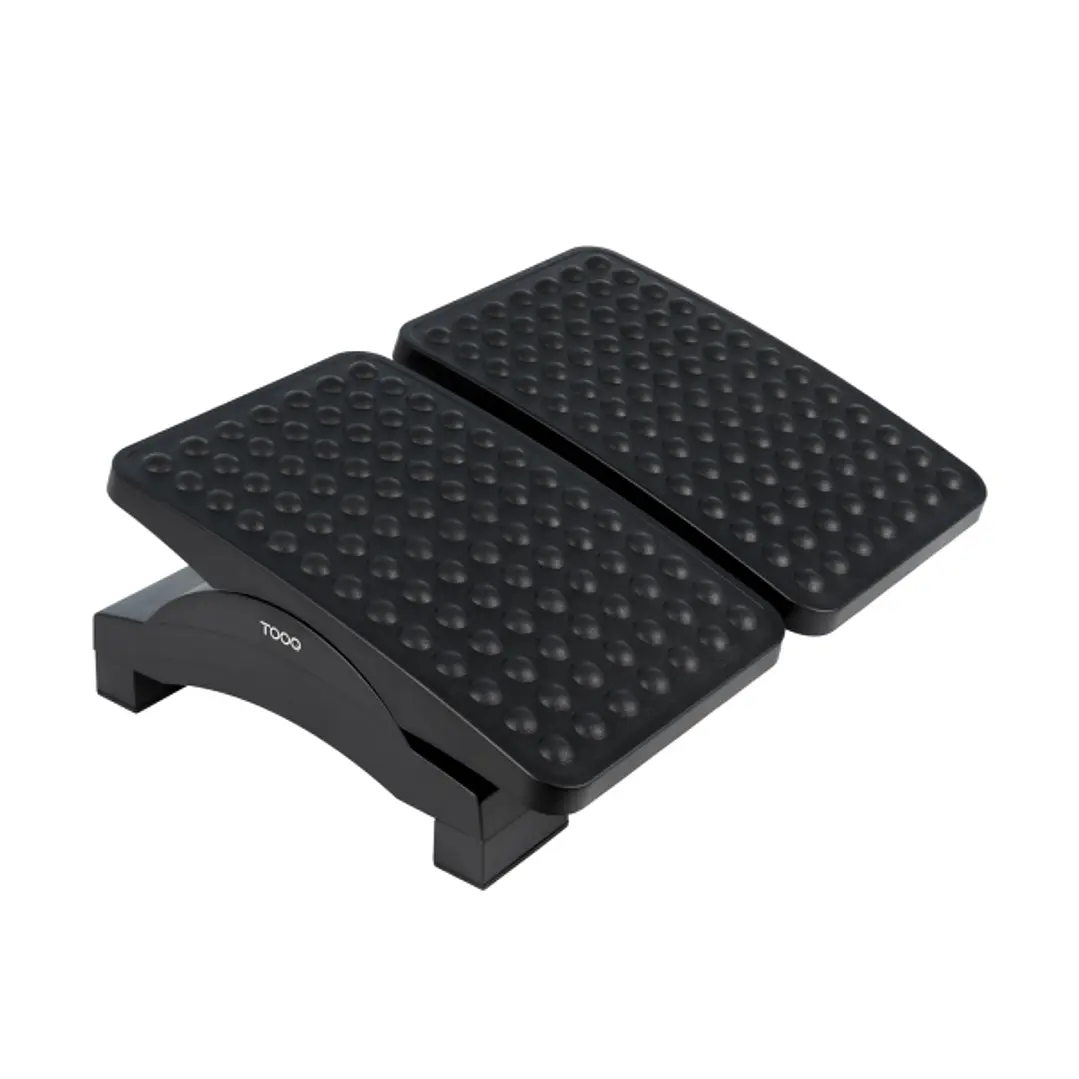 Tooq Reposapies - Ajustable en Altura e Inclinacion - Dos Plataformas Independientes - Color Negro 1