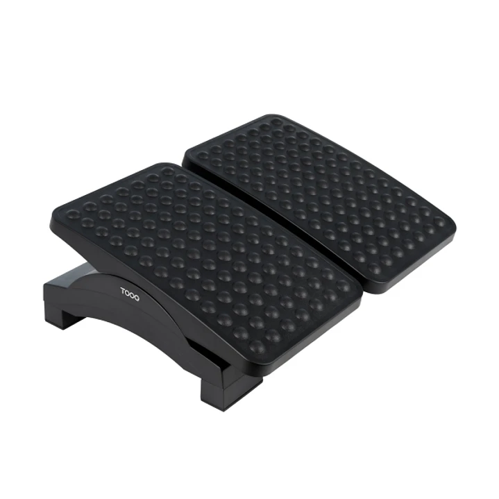 Tooq Reposapies - Ajustable en Altura e Inclinacion - Dos Plataformas Independientes - Color Negro 1