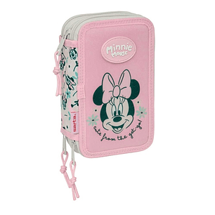 Safta Minnie Mouse Minty Plumier de 3 Pisos - 37 Piezas - 1.3L - Goma - Lapiz - Boligrafos - Sacapuntas - Reglas - 16 Colores - 14 Rotuladores - 125x5