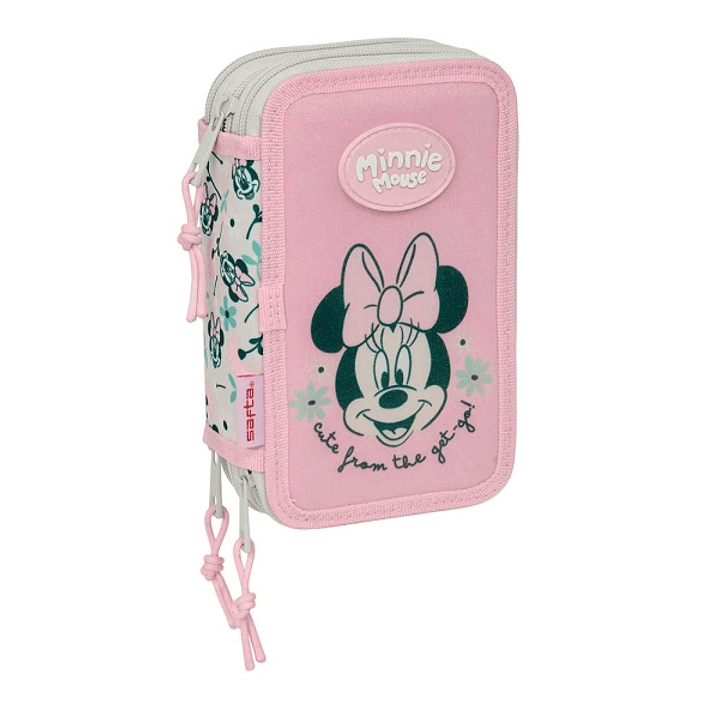 Safta Minnie Mouse Minty Plumier de 3 Pisos - 37 Piezas - 1.3L - Goma - Lapiz - Boligrafos - Sacapuntas - Reglas - 16 Colores - 14 Rotuladores - 125x5 1