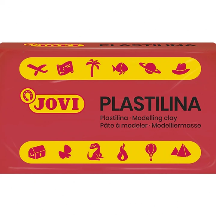 Jovi Caja de 30 Pastillas de Plastilina 50gr - Pasta de Modelar Vegetal - Mezclables - No Endurece - sin Gluten - Inocua y No Toxica - Color Rojo 1
