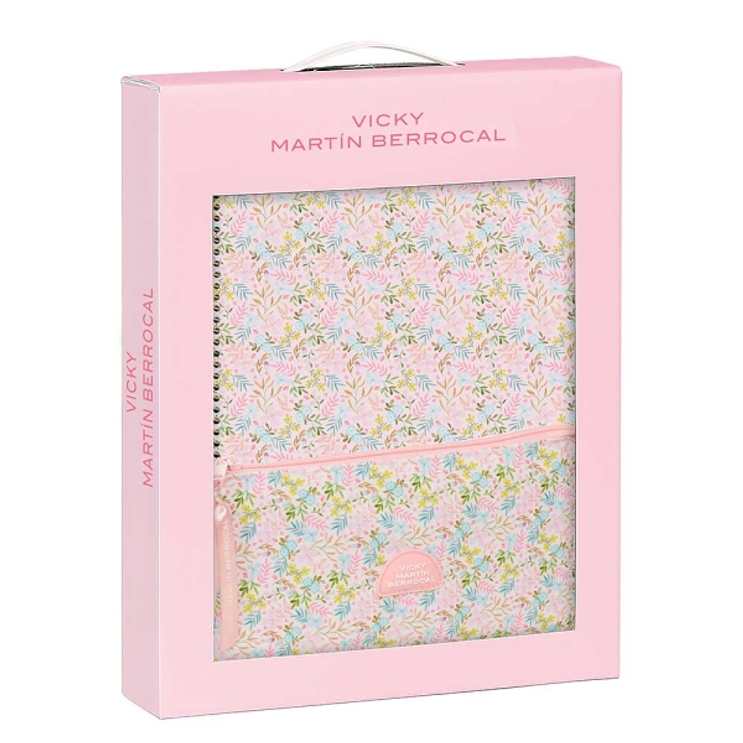 Safta VMB Set de Libreta A4 y Portalapices para Regalo - Presentado con Ventana Transparente - Asa de PVC - 280x60x350mm - Color Rosa 1