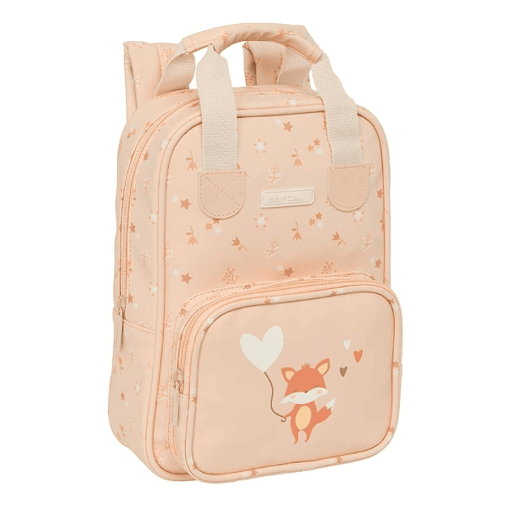 Safta Flores Mochila Infantil - Bolsillo Frontal - Tarjeta ID - Hombreras Acolchadas - Asa Forrada - 4.5L - 200x80x280mm - Color Melocoton 1