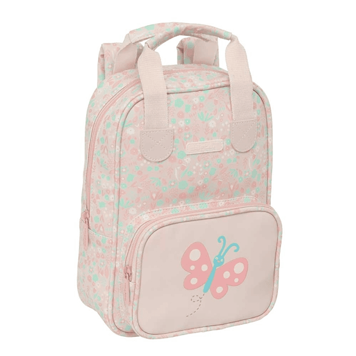 Safta Mariposa Mochila Infantil - Bolsillo Frontal - Tarjeta ID - Hombreras Acolchadas - Asa Forrada - 4.5L - 200x80x280mm - Color Rosa Pastel 1