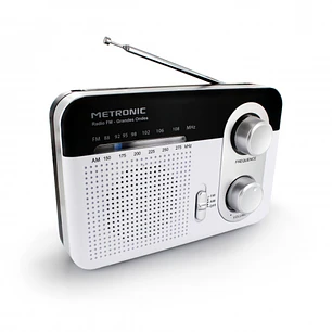 Metronic Radio Portatil AM/FM y Onda Larga - Colo blanco
