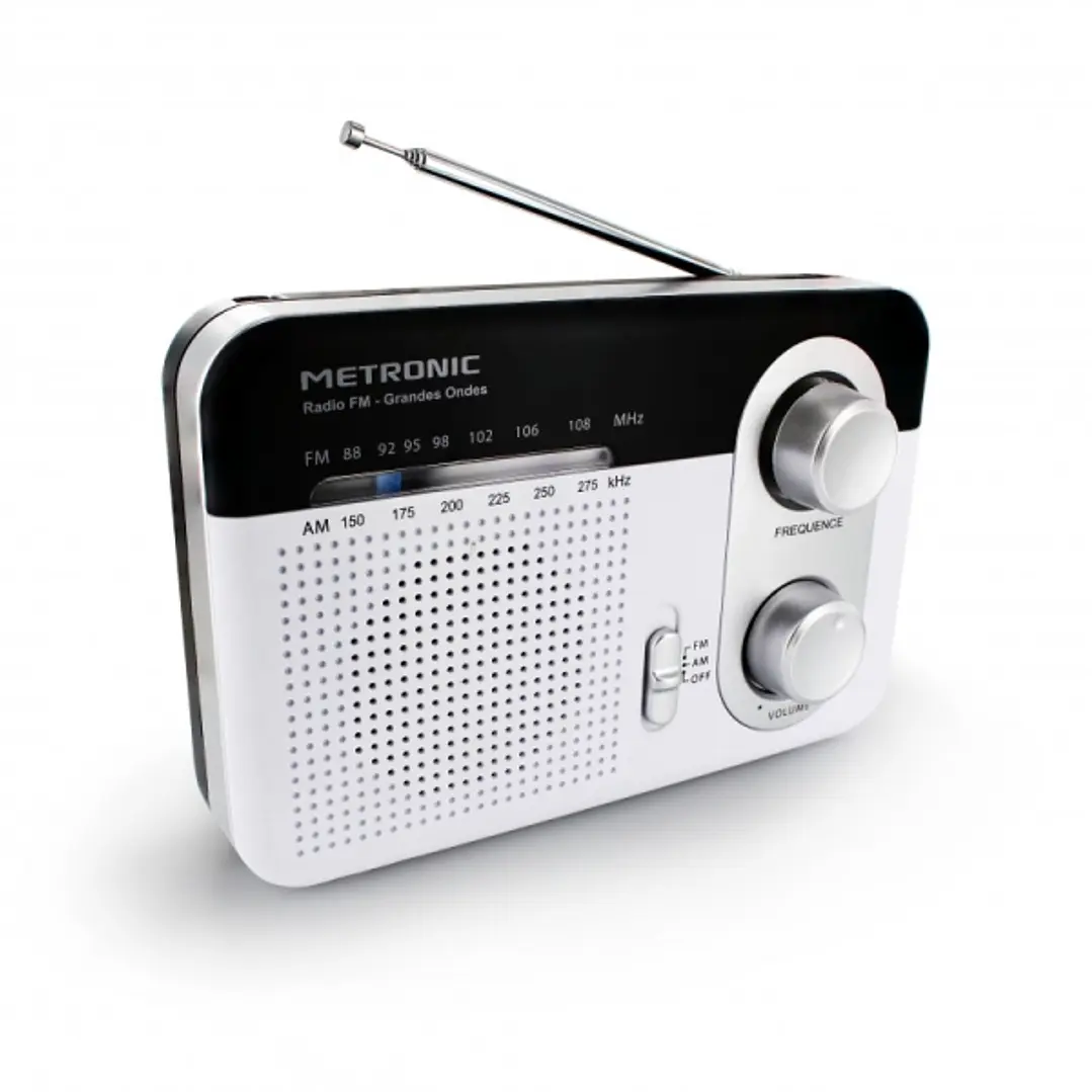 Metronic Radio Portatil AM/FM y Onda Larga - Colo blanco 1