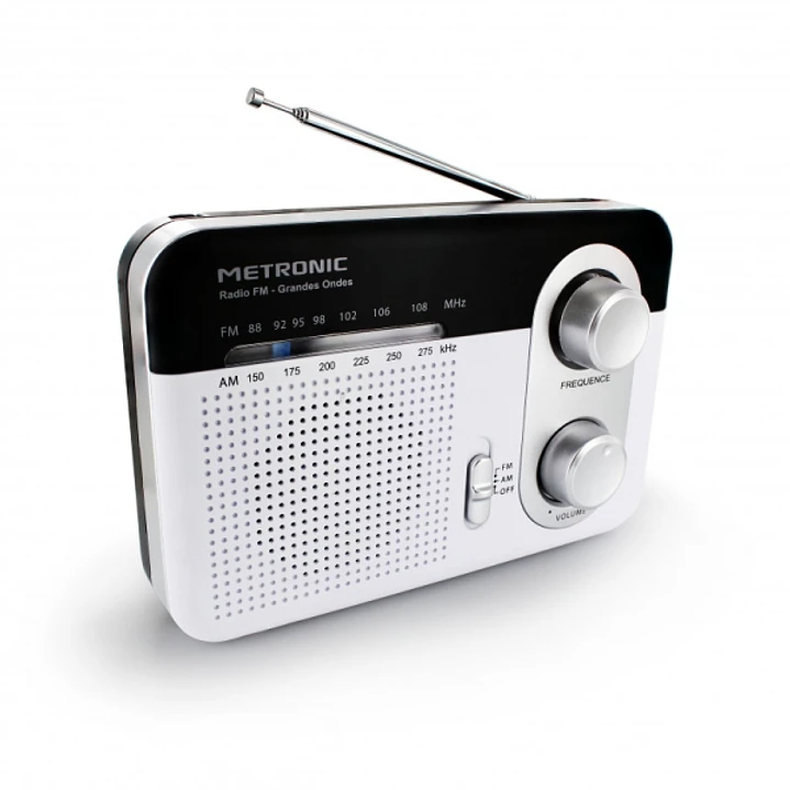 Metronic Radio Portatil AM/FM y Onda Larga - Colo blanco 1