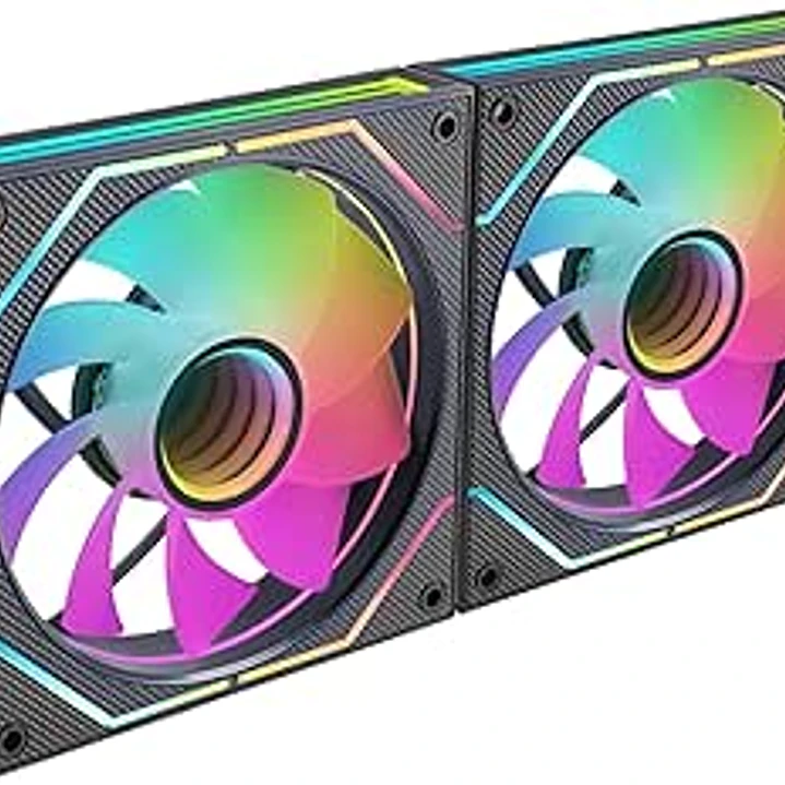 Mars Gaming MF-3DPROX2R Pack de 2 Ventiladores de 120mm - Iluminacion ARGB Infinity Mirror 360º - Silencioso 12dB - Control PWM - Color Negro 1