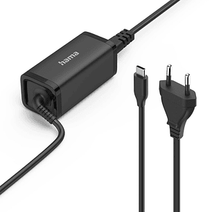 Hama Essential Fuente de Alimentacion Universal para Portatil - Potencia 45W - Voltaje 5-20V - Cable de Entrada 1.2m - Cable de Salida 1.2m - Power De