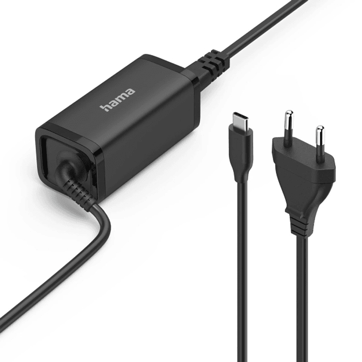 Hama Essential Fuente de Alimentacion Universal para Portatil - Potencia 45W - Voltaje 5-20V - Cable de Entrada 1.2m - Cable de Salida 1.2m - Power De 1