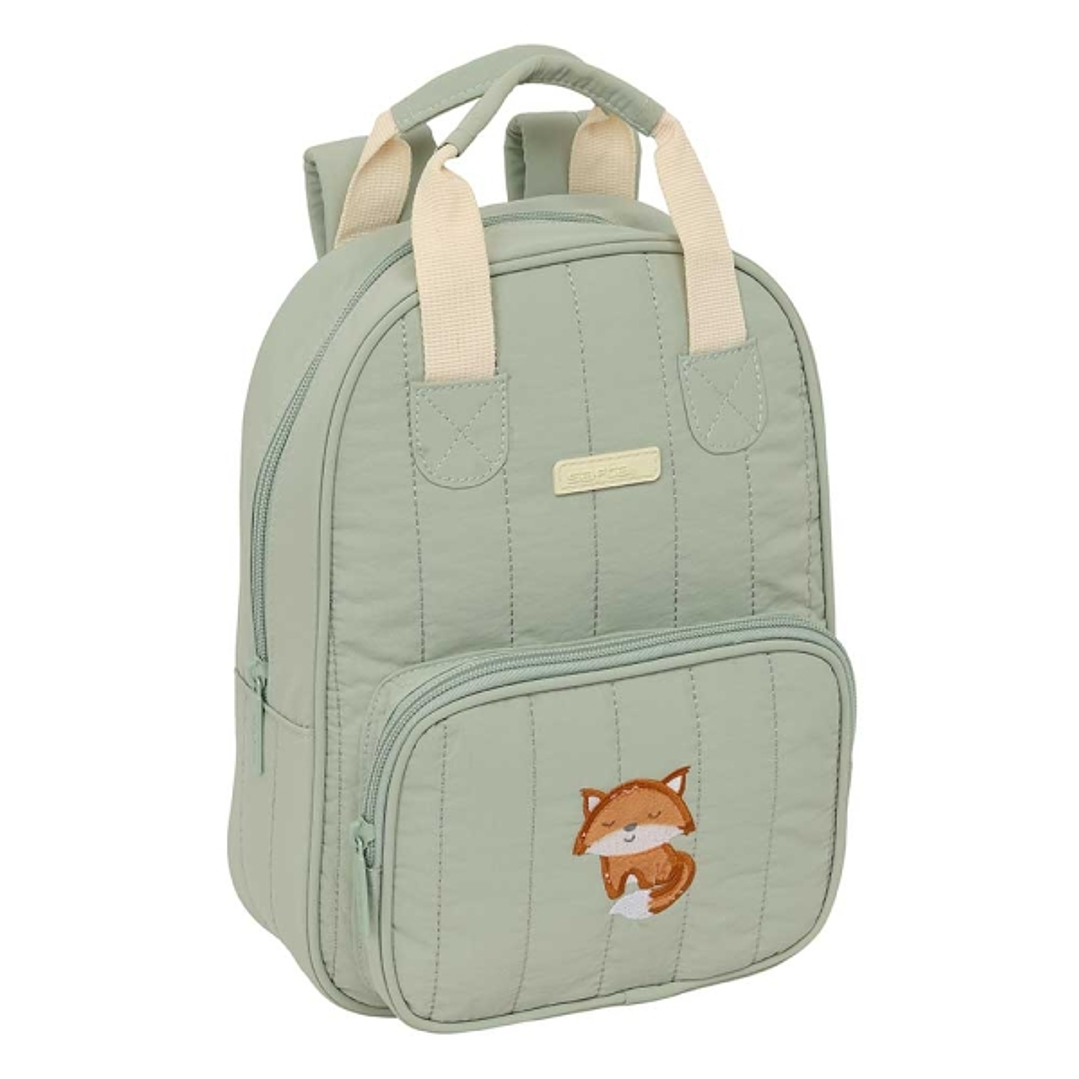 Safta Zorrito Mochila Infantil - Bolsillo Frontal - Tarjeta ID - Hombreras Acolchadas - Asa Forrada - 4.5L - 200x80x280mm - Color Verde 1