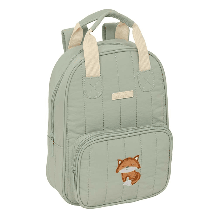 Safta Zorrito Mochila Infantil - Bolsillo Frontal - Tarjeta ID - Hombreras Acolchadas - Asa Forrada - 4.5L - 200x80x280mm - Color Verde 1