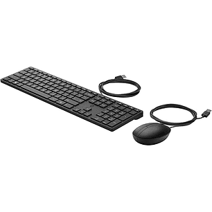 HP 320MK Combo Teclado y Raton USB - Teclado Compacto de 3 Zonas - Teclas Silenciosas - LED Indicador de Bloqueos - Raton Optico 1000 DPI con 3 Botone