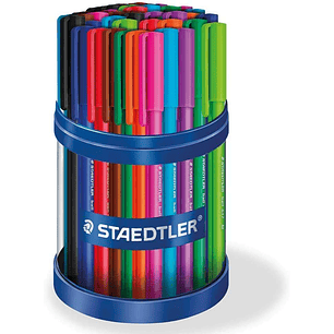 Staedtler Ball 432 Expositor de 50 Boligrafos de Bola - Trazo de 0.5mm - Escritura Suave - Colores Surtidos